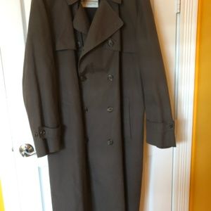 London Fog Trench Coat - Belted, Lined, Gray